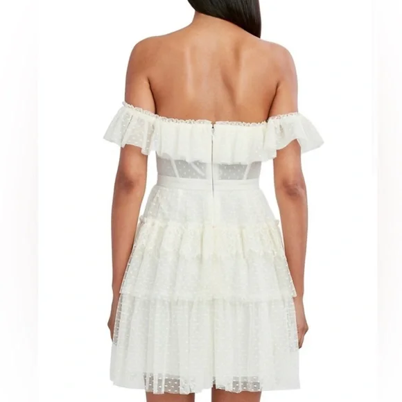 BCBG Maxazria Off the Shoulder Corset Mini Dress NWT - Picture 2 of 9